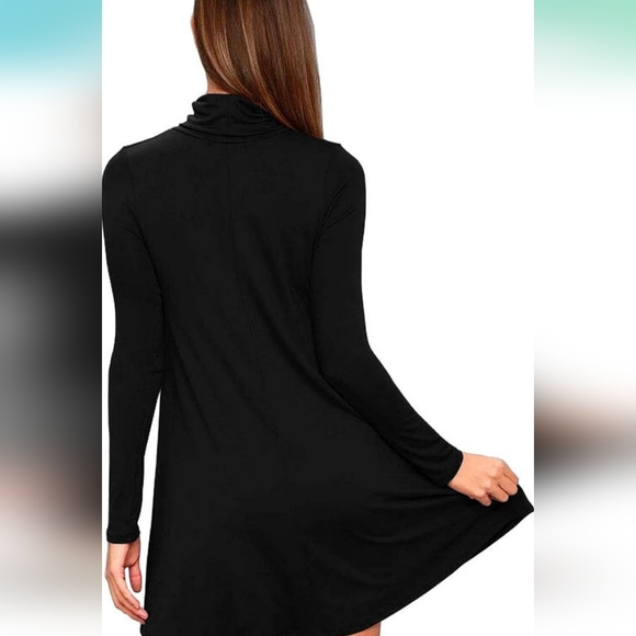 *New Keedone Women's Long Sleeve Turtleneck Casual Loose T-Shirt Dress - Picture 3 of 6